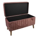 Clayre & Eef Pouf 82x42x49 cm Rosa Holz Textil