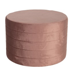 Clayre & Eef Pouf Ø 60x40 cm Rosa Holz Textil Rund