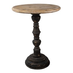 Clayre & Eef Side Table Ø 57x75 cm Brown Wood Iron Round