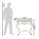 Clayre & Eef Beistelltisch 86x44x81 cm Weiß Holz Eisen