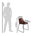 Clayre & Eef Chaise de salle à manger 46x48x79 cm Marron Cuir