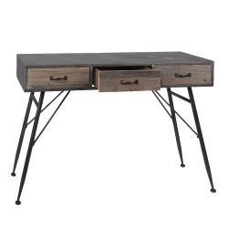 Clayre & Eef Side Table 116x40x80 cm Grey Iron Wood Rectangle