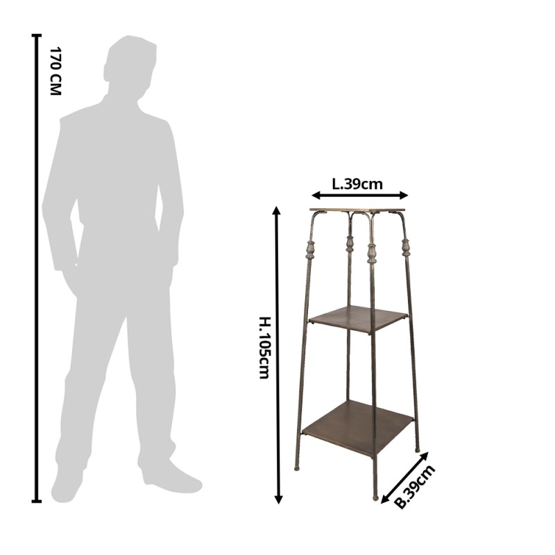 Clayre & Eef Scaffale 39x39x105 cm Marrone Ferro Quadrato