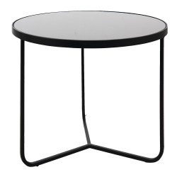 Clayre & Eef Beistelltisch Ø 75x50 cm Schwarz Aluminium Rund