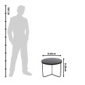 Clayre & Eef Side Table Ø 60x45 cm Black Aluminium Round