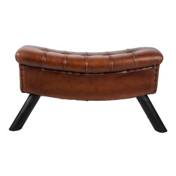 Clayre & Eef Stool 91x30x46 cm Brown Leather Rectangle