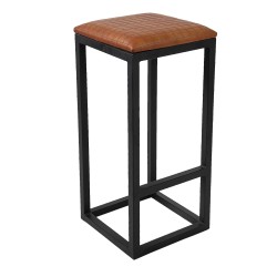 Clayre & Eef Bar Stool 31x31x66 cm Black Iron Square