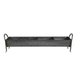 Clayre & Eef Supporto per piante 72x16x20 cm Grigio Ferro Rettangolo