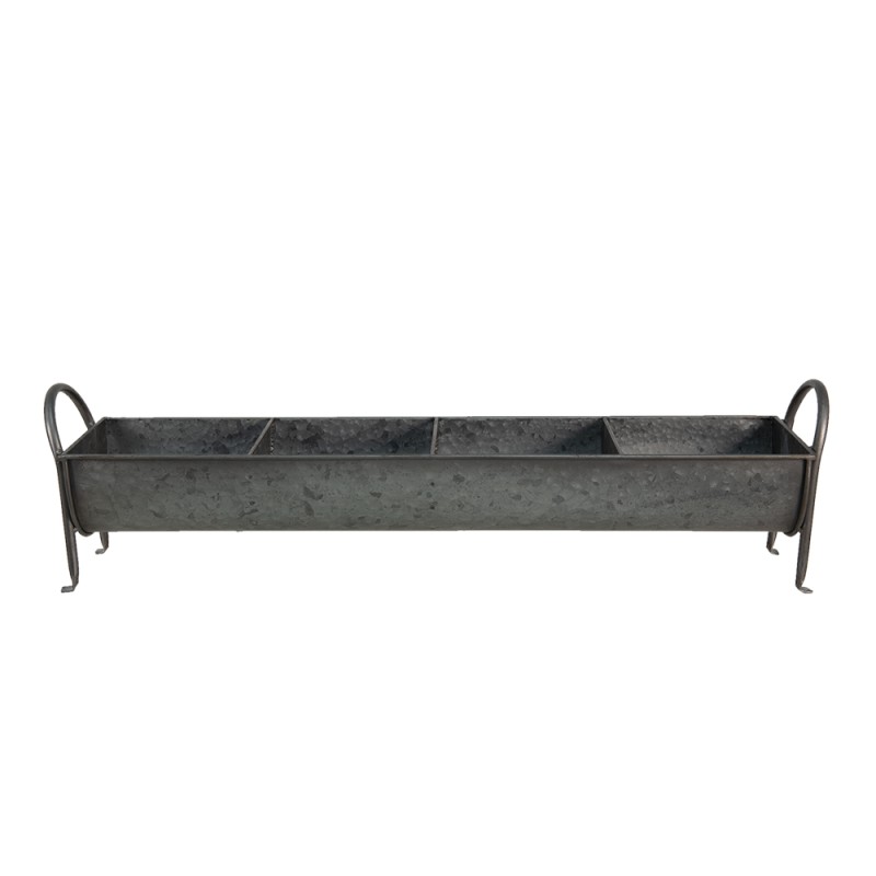 Clayre & Eef Porte-plante 72x16x20 cm Gris Fer Rectangle