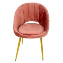 Clayre & Eef Dining Chair 58x65x85 cm Pink Iron Textile