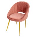 Clayre & Eef Dining Chair 58x65x85 cm Pink Iron Textile