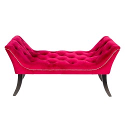 Clayre & Eef Bench 2-Zits Red Textile