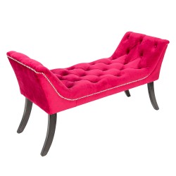 Clayre & Eef Bench 2-Zits Red Textile