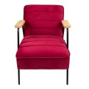 Clayre & Eef Fauteuil avec accoudoir 60x69x78 cm Rouge Textile