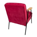 Clayre & Eef Fauteuil avec accoudoir 60x69x78 cm Rouge Textile