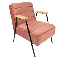 Clayre & Eef Armchair with Armrest 60x69x78 cm Pink Textile