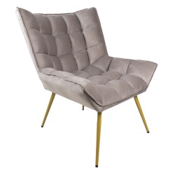 Clayre & Eef Fauteuil  79x91x93 cm Grijs Ijzer Textiel