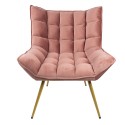 Clayre & Eef Fauteuil 79x91x93 cm Rose Fer Textile