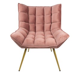 Clayre & Eef Fauteuil  79x91x93 cm Roze Ijzer Textiel