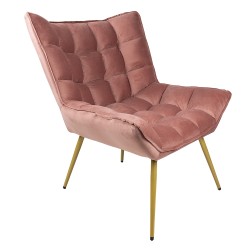 Clayre & Eef Armchair 79x91x93 cm Pink Iron Textile