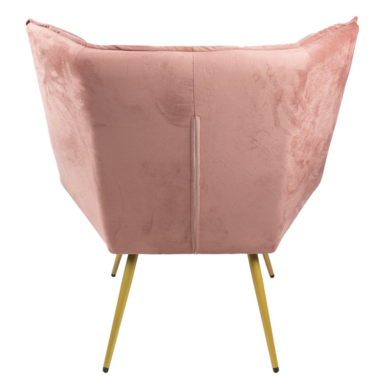 Clayre & Eef Fauteuil 79x91x93 cm Rose Fer Textile