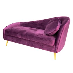 Clayre & Eef Loungebank 2-Sitzer 2-Zits Violett Holz Textil