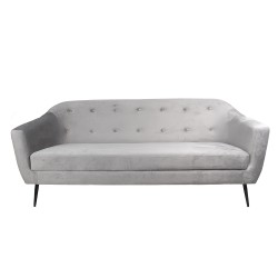 Clayre & Eef Bench 3-Zits Grey Textile