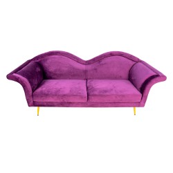 Clayre & Eef Bench 3-seater 3-Zits Purple Wood