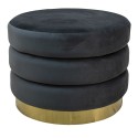 Clayre & Eef Pouf Ø 60x45 cm Grey Wood Metal Round