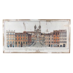 Clayre & Eef Quadro 120x60 cm Marrone Beige Iuta Città Roma Pizza Di Spagna