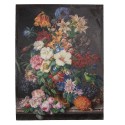 Clayre & Eef Painting 55x73 cm Brown Red Canvas Flowers