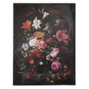 Clayre & Eef Quadro 55x73 cm Nero Rosa Tela Rettangolo Fiori