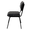 Clayre & Eef Chaise de salle à manger 44x44x84 cm Noir Cuir