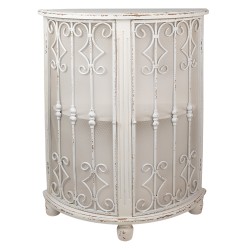 Clayre & Eef Étagère murale 81x32x103 cm Blanc Bois Fer Demi-cercle