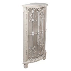 Clayre & Eef Étagère murale 81x32x103 cm Blanc Bois Fer Demi-cercle