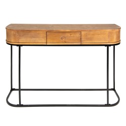 Clayre & Eef Sidetable  120x33x81 cm Bruin Zwart Ijzer Hout