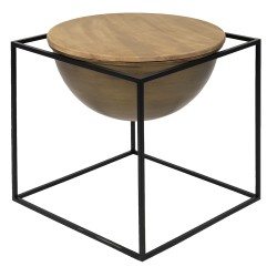 Clayre & Eef Beistelltisch 53x53x55 cm Braun Schwarz Eisen Holz