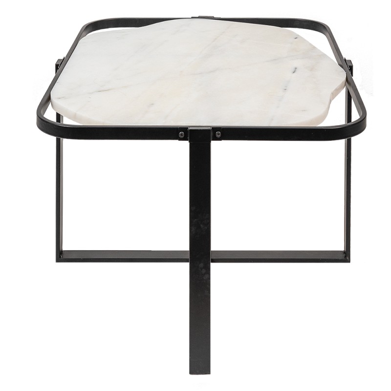 Clayre & Eef Coffee Table 86x68x45 cm Black White Iron