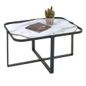 Clayre & Eef Table basse 86x68x45 cm Noir Blanc Fer