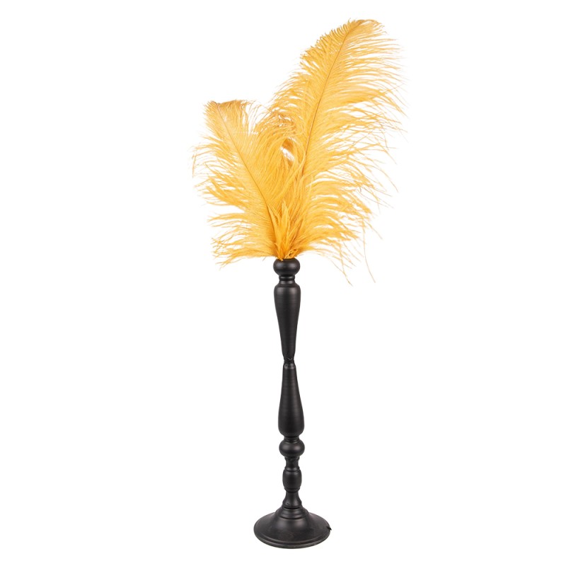 Clayre & Eef Décoration plumes 40x17x62 cm Jaune Fer