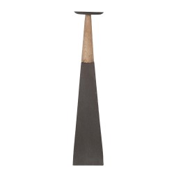 Clayre & Eef Candelabro 60 cm Grigio Marrone Legno Ferro Quadrato