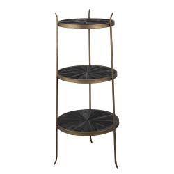 Clayre & Eef Storage Rack 37x39x85 cm Copper colored Iron Wood Round