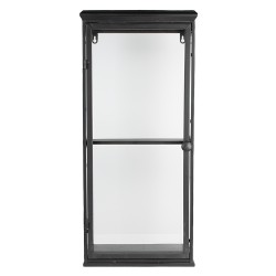 Clayre & Eef Vitrinekast  31x21x70 cm Zwart Ijzer Glas