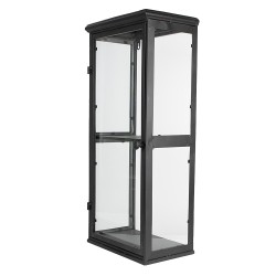 Clayre & Eef Vitrine 31x21x70 cm Noir Fer Verre