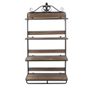 Clayre & Eef Wall Rack 60x22x123 cm Brown Black Wood Metal