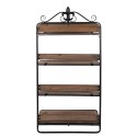 Clayre & Eef Wall Rack 60x22x123 cm Brown Black Wood Metal