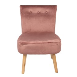 Clayre & Eef Dining Chair 51x58x76 cm Pink Wood Textile