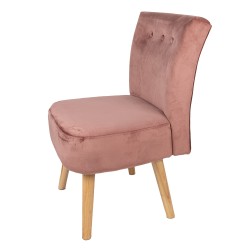 Clayre & Eef Dining Chair 51x58x76 cm Pink Wood Textile