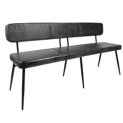 Clayre & Eef Bench 4-zits Grey Leather