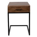 Clayre & Eef Side Table 42x42x61 cm Brown Black Wood Iron Rectangle